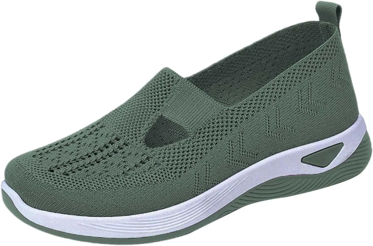 Orthopedic Shoes for Women Woven Slip on Walking Non Slip Work Shoes Women Mesh Women Casual Shoes White Sneakers Steel Toe Tennis Shoe Cross Trainer Shoe