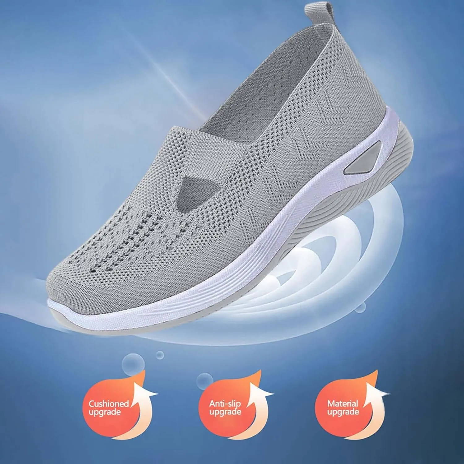 Orthopedic Shoes for Women Woven Slip on Walking Non Slip Work Shoes Women Mesh Women Casual Shoes White Sneakers Steel Toe Tennis Shoe Cross Trainer Shoe