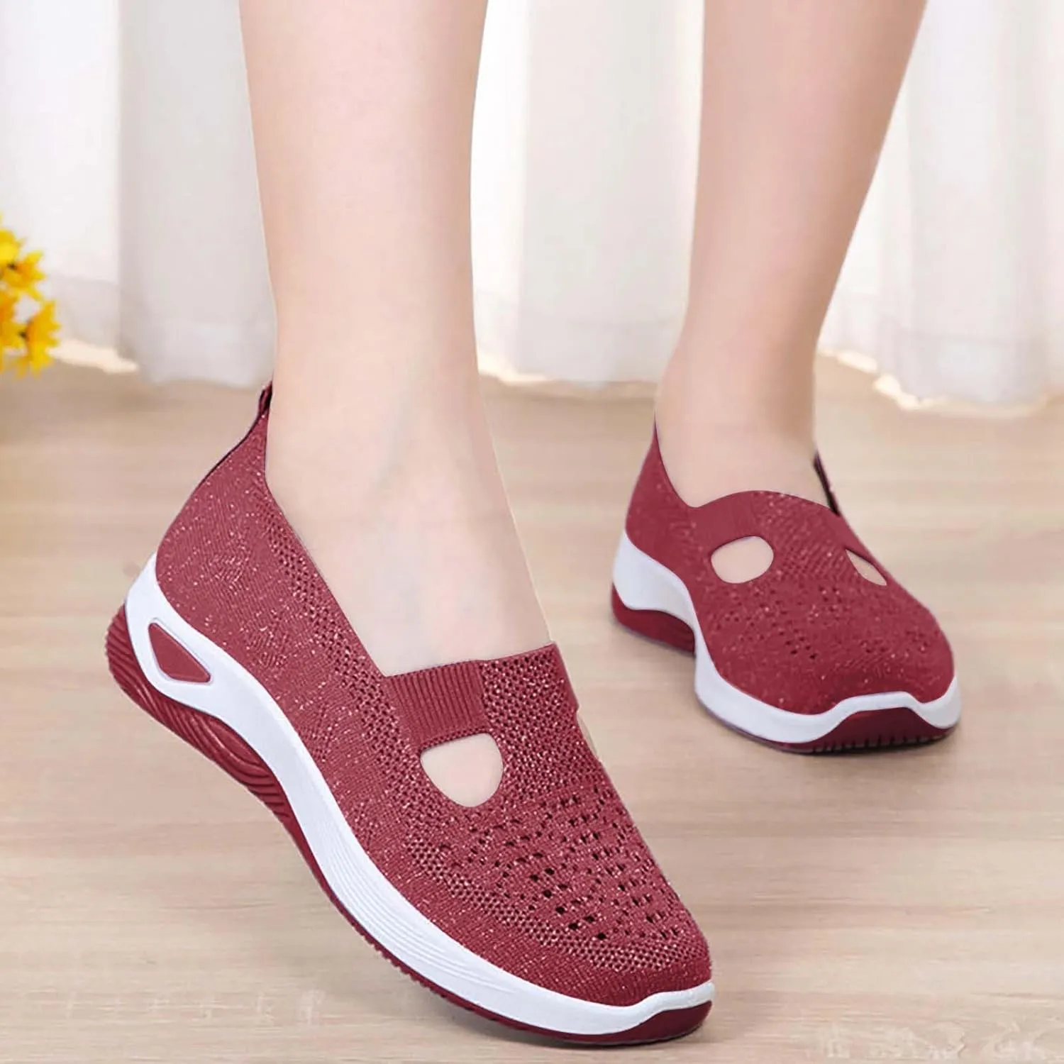 Orthopedic Shoes for Women Woven Slip on Walking Non Slip Work Shoes Women Walking Brown Casual Shoes Women Shoes Sneakers Black Tennis Shoe Casual Loafers