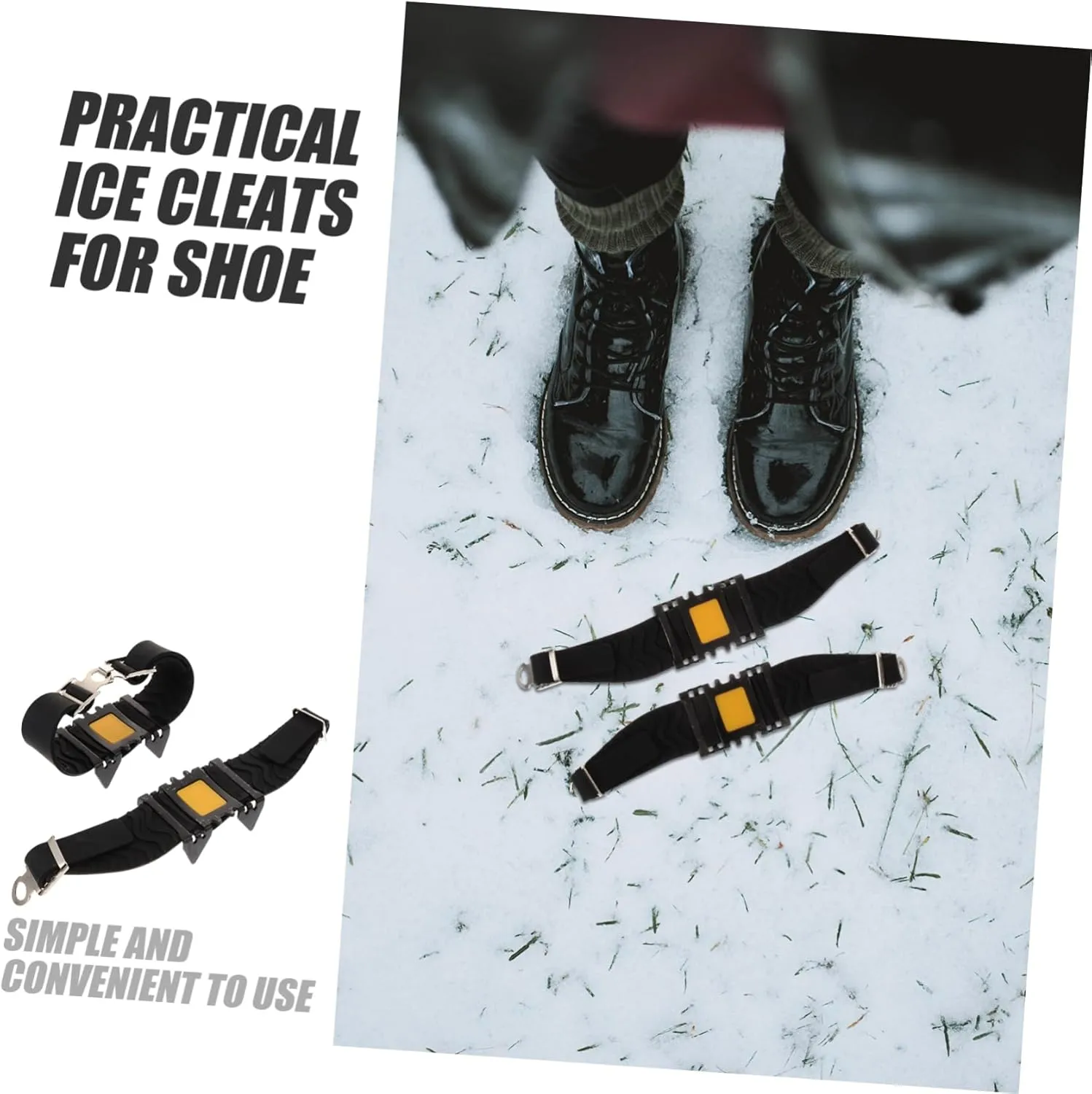 Outdoor Anti-Slip Shoe Covers Women Snow Shoes Tread Studs Cleat Boot Crampon Traction Winter Accessory
