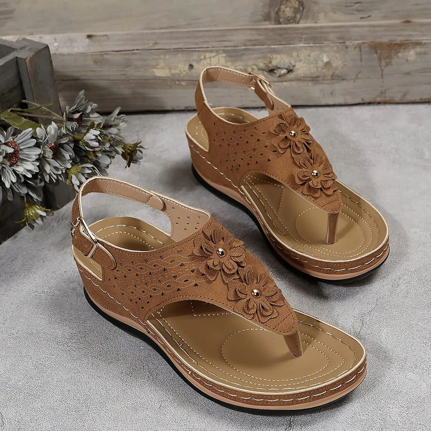Sandals for Women Dressy comfort Walking Width Casual Summer Slide Shoes Beach Flat Slip On Sandles