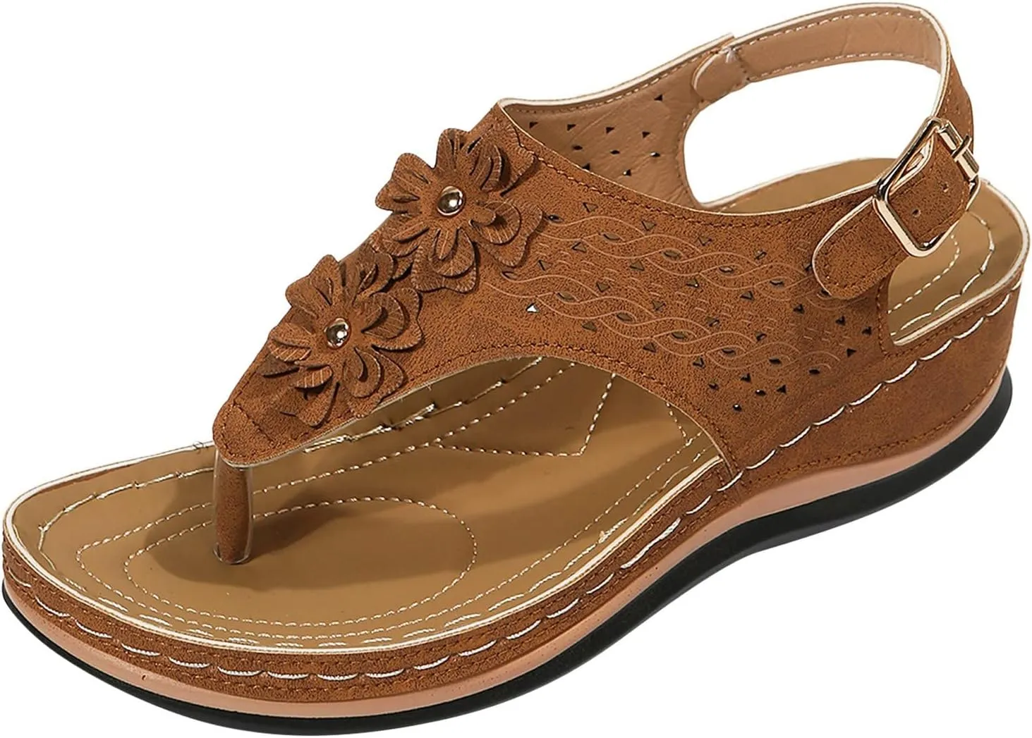 Sandals for Women Dressy comfort Walking Width Casual Summer Slide Shoes Beach Flat Slip On Sandles