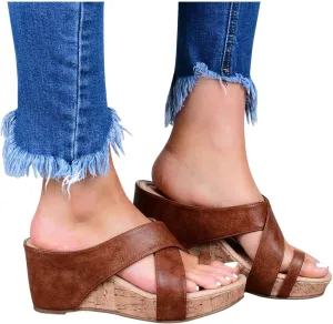 Sandals for Women Dressy Summer, Wedge Sandals for Womens Wedge Platform Sandal Open Toe Casual Comfort Sandals