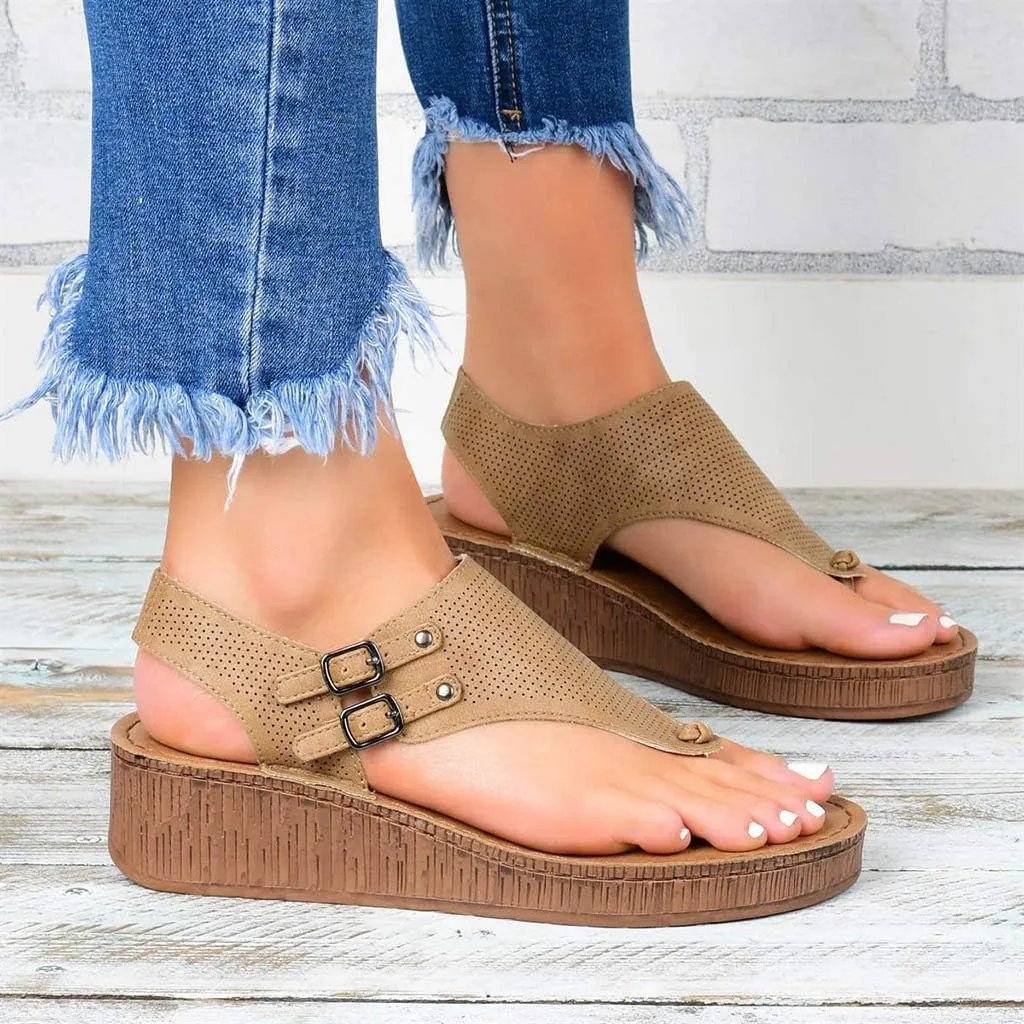 Sandals for Women Flat,2020 Fashion Posh Gladiator Comfy Sandals Ladies Summer Flat Heel Slip On Sandals Casual Vintage Shoes