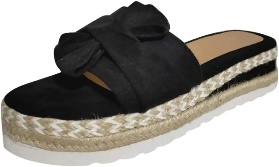 Sandals for Women Platform,Open Toe Bowtie Sandlas Slides Summer Bohemia Platform Comfortable Casual Walking Shoes