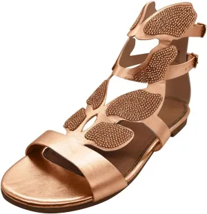 Sandals for Women Platform,Women Gladiator Sandals Flat Summer Leopard Print Strappy Lace Up Open Toe Knee High Flat Sandal