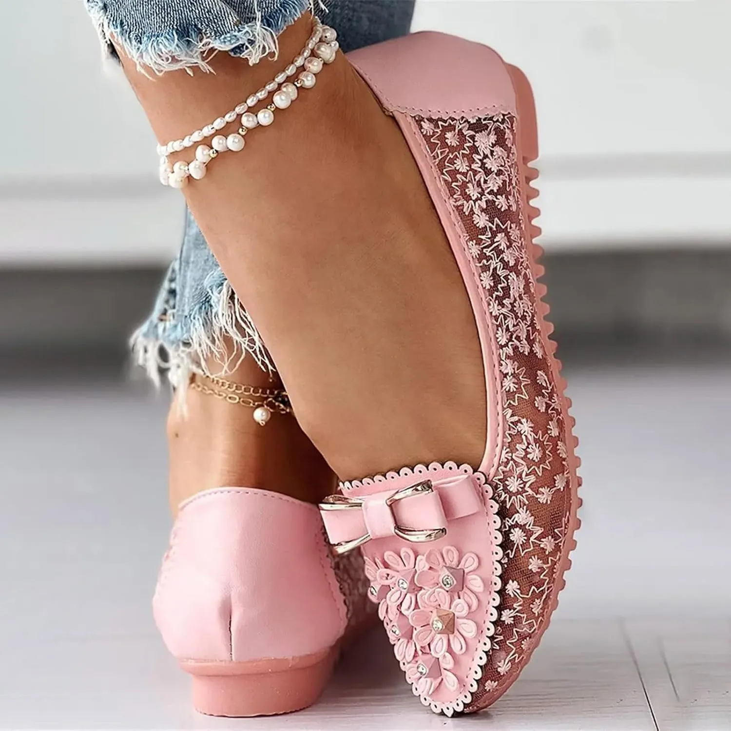 Sandals Women Lace Print Soft Ultimate Comfort Womens Sandals Fashionable Floral Lightweight Summer Sandals