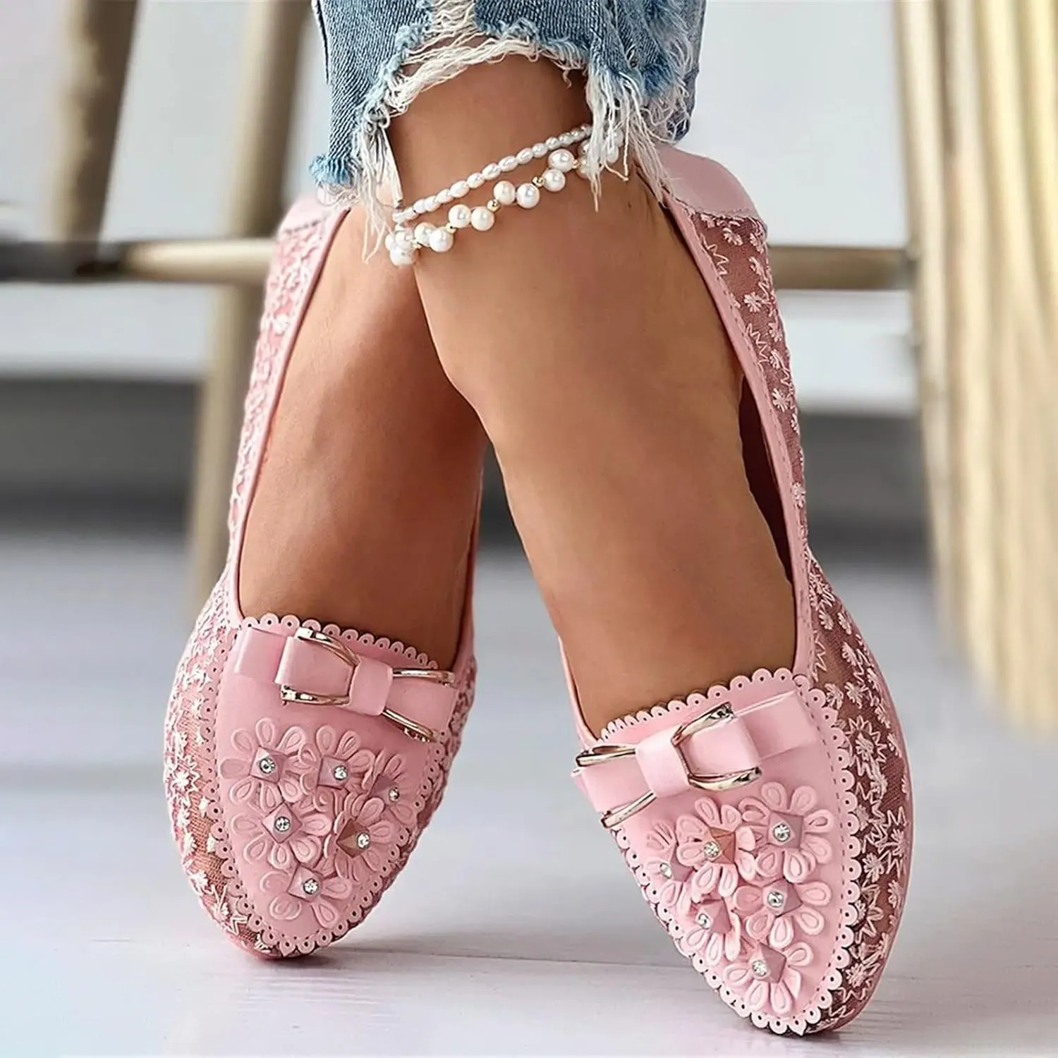 Sandals Women Lace Print Soft Ultimate Comfort Womens Sandals Fashionable Floral Lightweight Summer Sandals