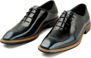 Santimon Men's Genuine Leather Oxford Dress Shoes | Handcrafted Brogue Derby for Business Casual/Wedding/Tuxedo | Formal Shoes with Engraved Detail