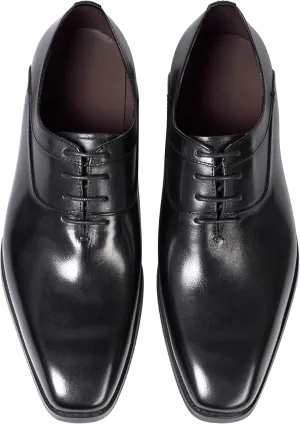 Santimon Mens Modern Essentials Cap Oxfords Formal Dress Suit Shoes Men's Fashion Genunie Leather Derby Prom Wedding Business Causal Tuxedo Shoes for Men