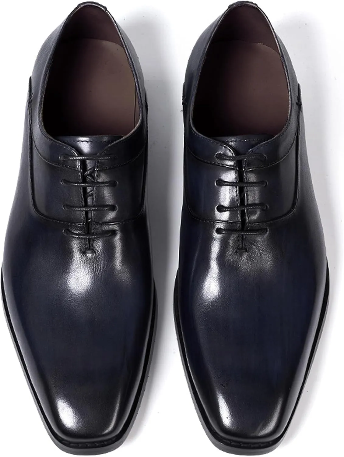 Santimon Mens Modern Essentials Cap Oxfords Formal Dress Suit Shoes Men's Fashion Genunie Leather Derby Prom Wedding Business Causal Tuxedo Shoes for Men