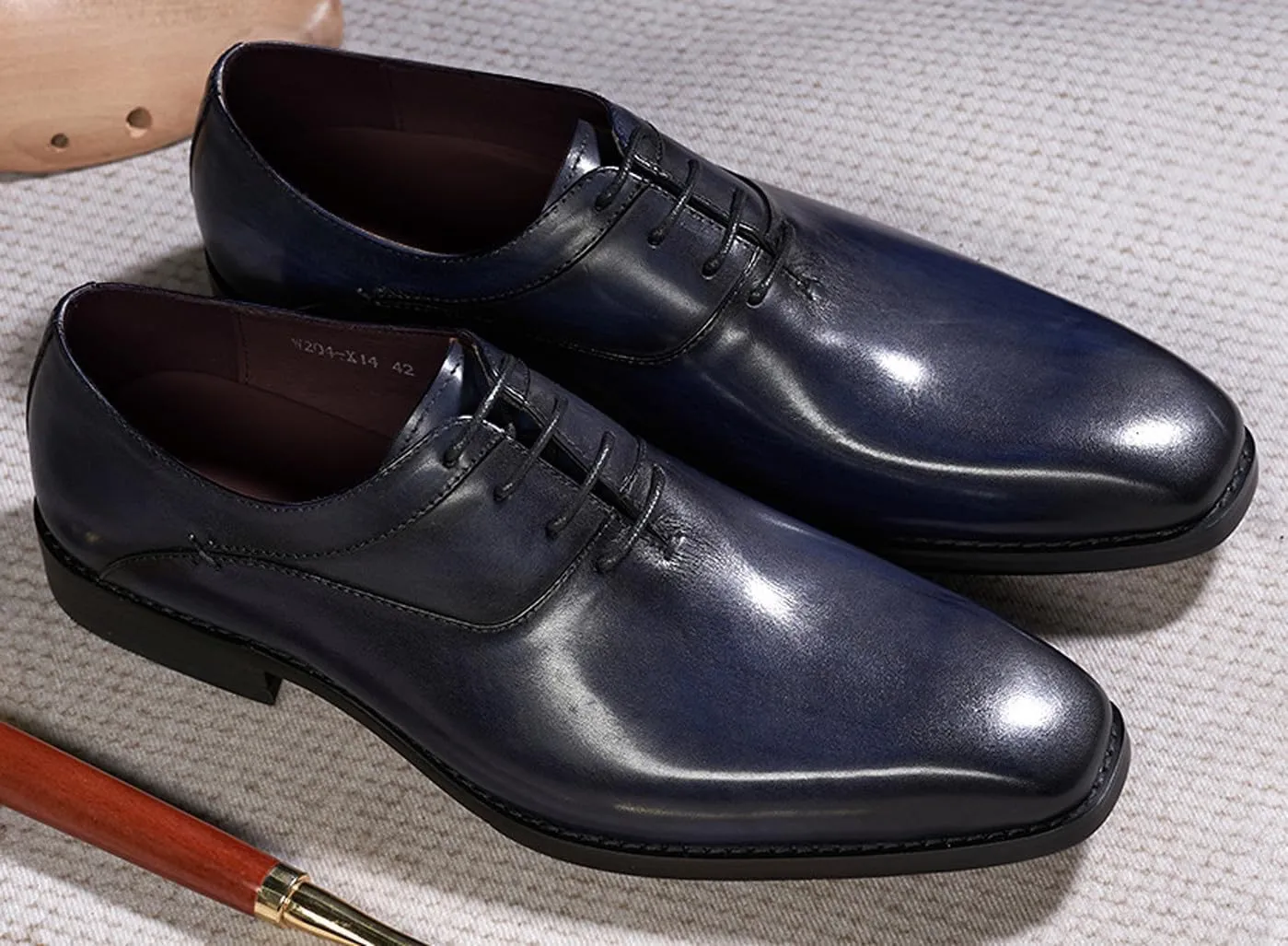 Santimon Mens Modern Essentials Cap Oxfords Formal Dress Suit Shoes Men's Fashion Genunie Leather Derby Prom Wedding Business Causal Tuxedo Shoes for Men