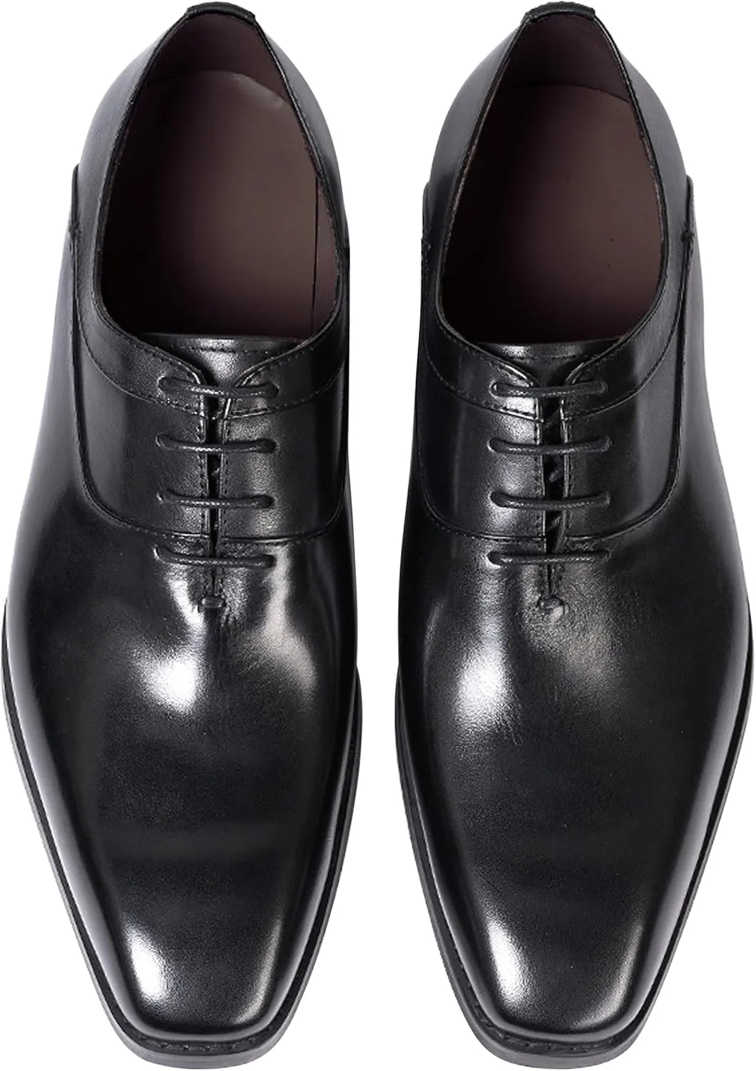Santimon Mens Modern Essentials Cap Oxfords Formal Dress Suit Shoes Men's Fashion Genunie Leather Derby Prom Wedding Business Causal Tuxedo Shoes for Men
