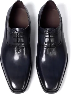 Santimon Mens Modern Essentials Cap Oxfords Formal Dress Suit Shoes Men's Fashion Genunie Leather Derby Prom Wedding Business Causal Tuxedo Shoes for Men