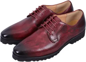 Santimon Men’s Oxford Formal Dress Shoes – Genuine Premium Leather, Handmade Wingtips Brogues, Derby-Style Comfortable Suit Shoes for Weddings, Business & Special Occasions