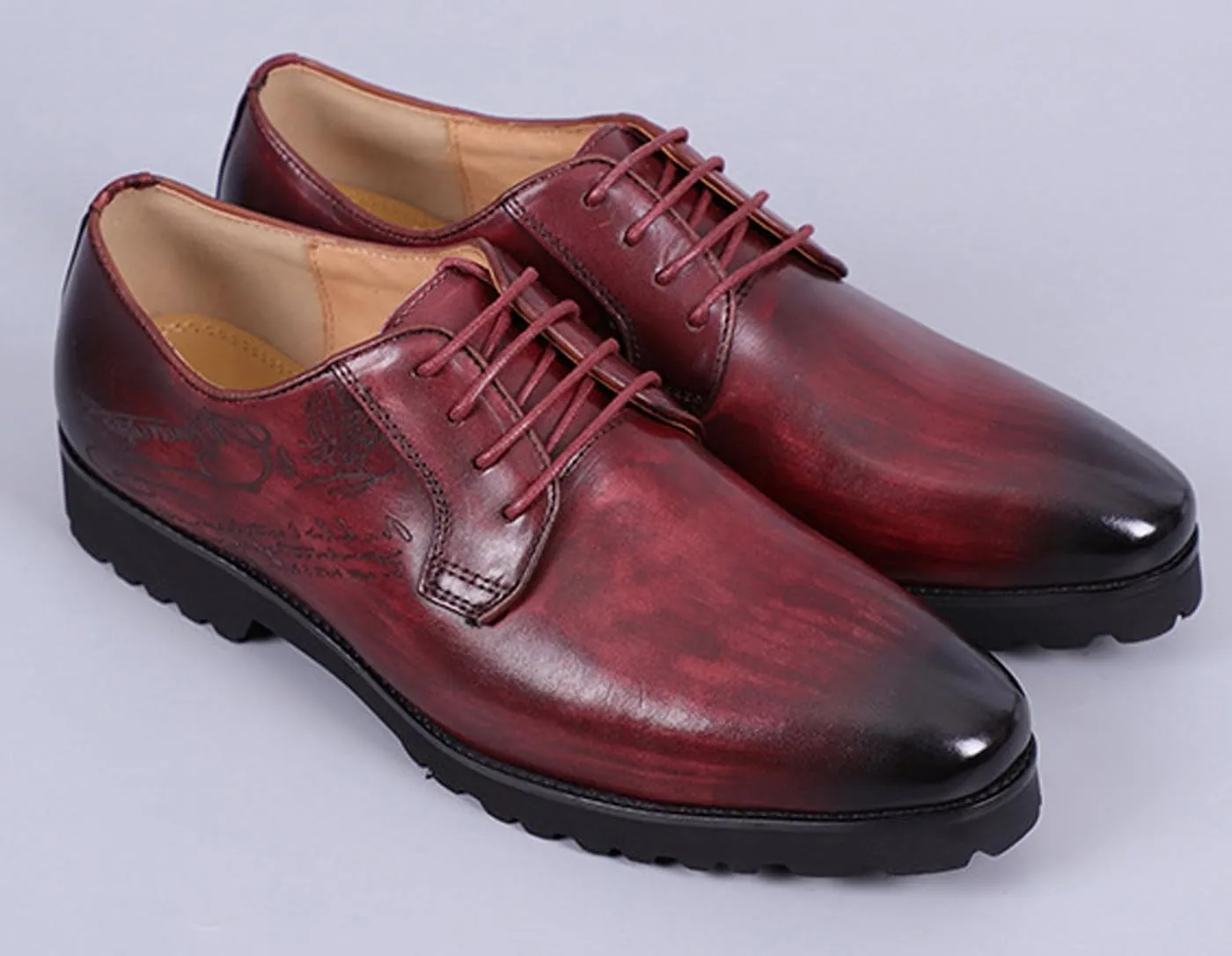 Santimon Men’s Oxford Formal Dress Shoes – Genuine Premium Leather, Handmade Wingtips Brogues, Derby-Style Comfortable Suit Shoes for Weddings, Business & Special Occasions