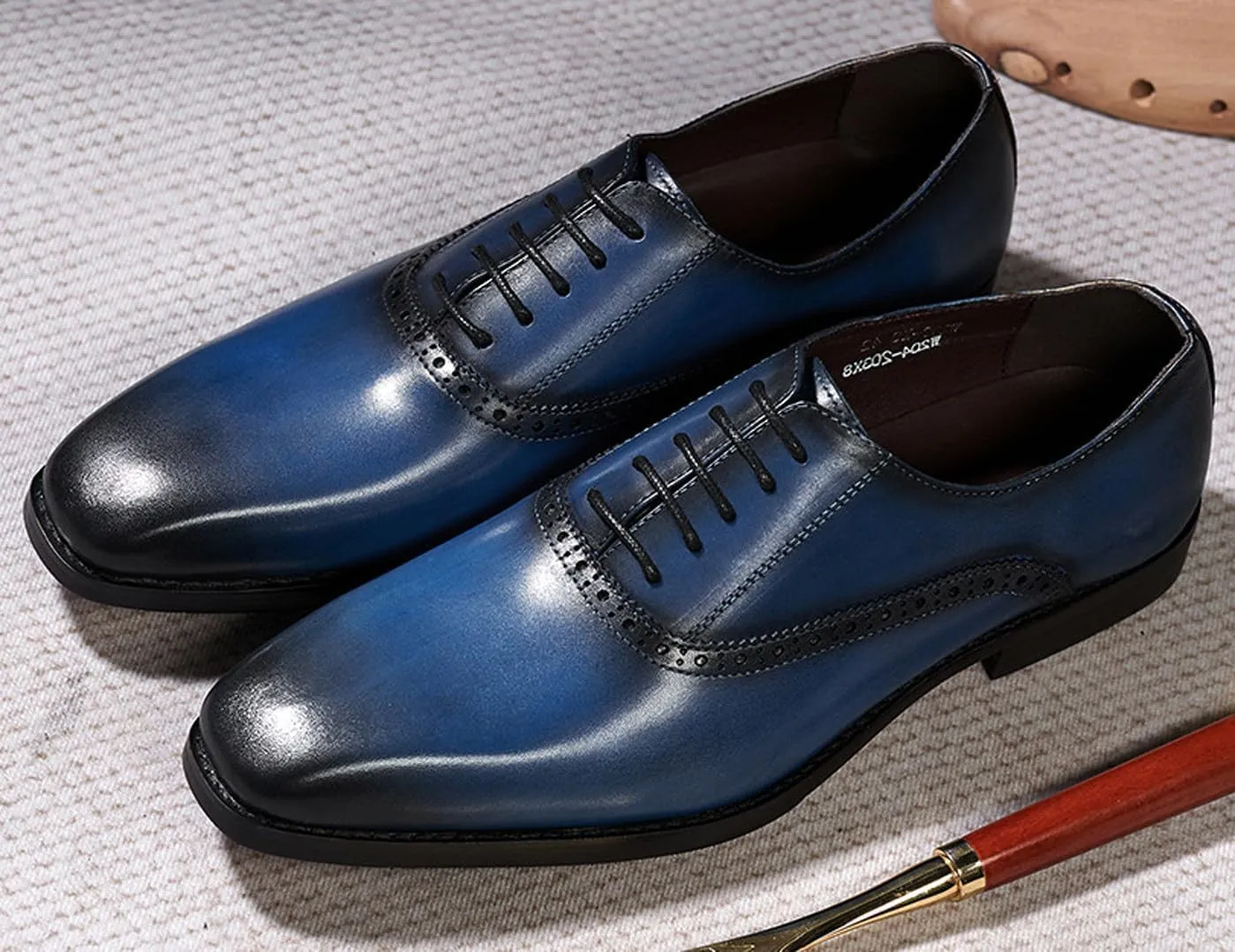 Santimon Mens Oxfords Formal Dress Suit Shoes Genunie Leather Plain Toe Modern Luxury Derby Men's Prom Wedding Business Causal Fashion Comfortable Tuxedo Shoes for Men