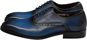 Santimon Mens Oxfords Formal Dress Suit Shoes Genunie Leather Plain Toe Modern Luxury Derby Men's Prom Wedding Business Causal Fashion Comfortable Tuxedo Shoes for Men