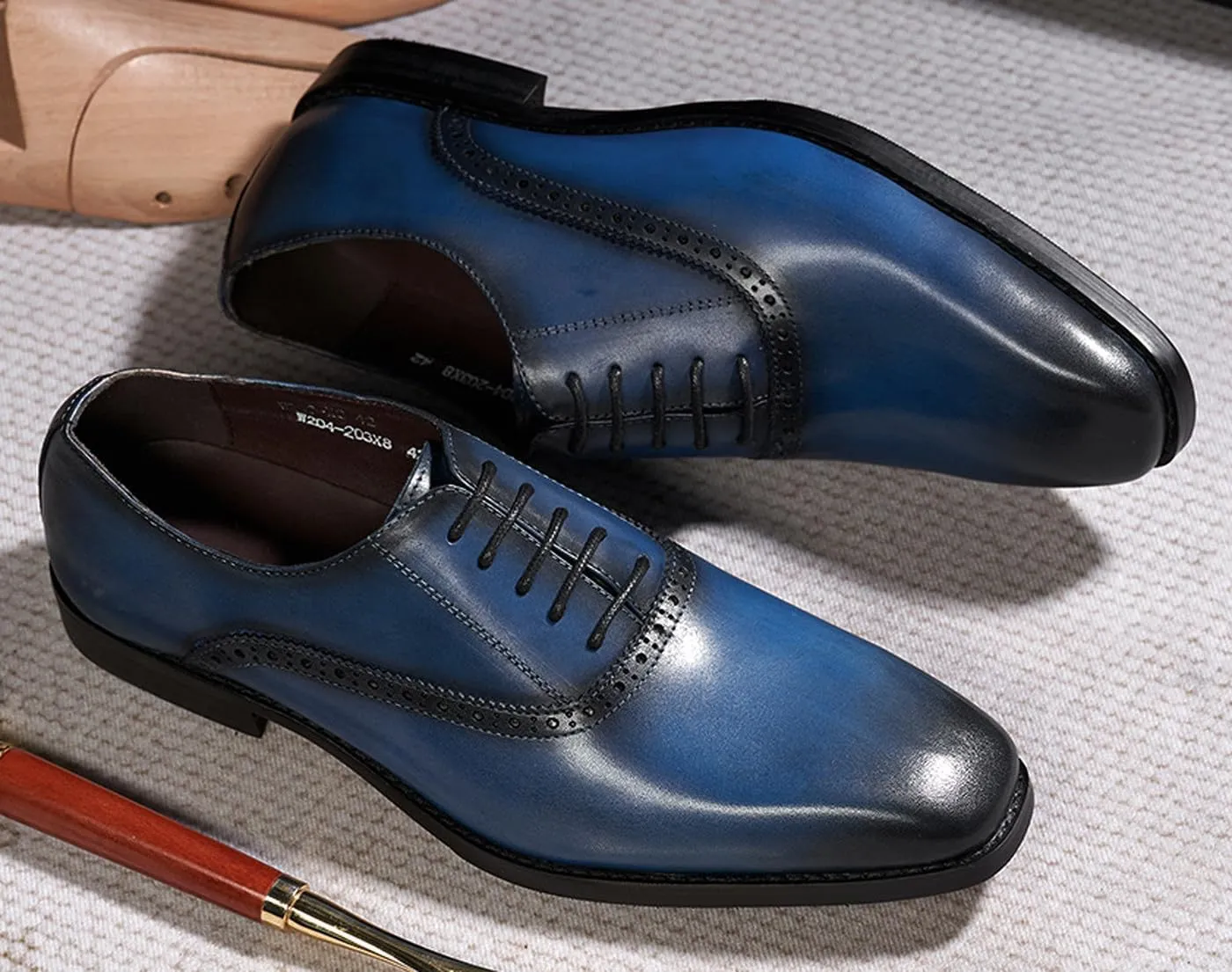 Santimon Mens Oxfords Formal Dress Suit Shoes Genunie Leather Plain Toe Modern Luxury Derby Men's Prom Wedding Business Causal Fashion Comfortable Tuxedo Shoes for Men