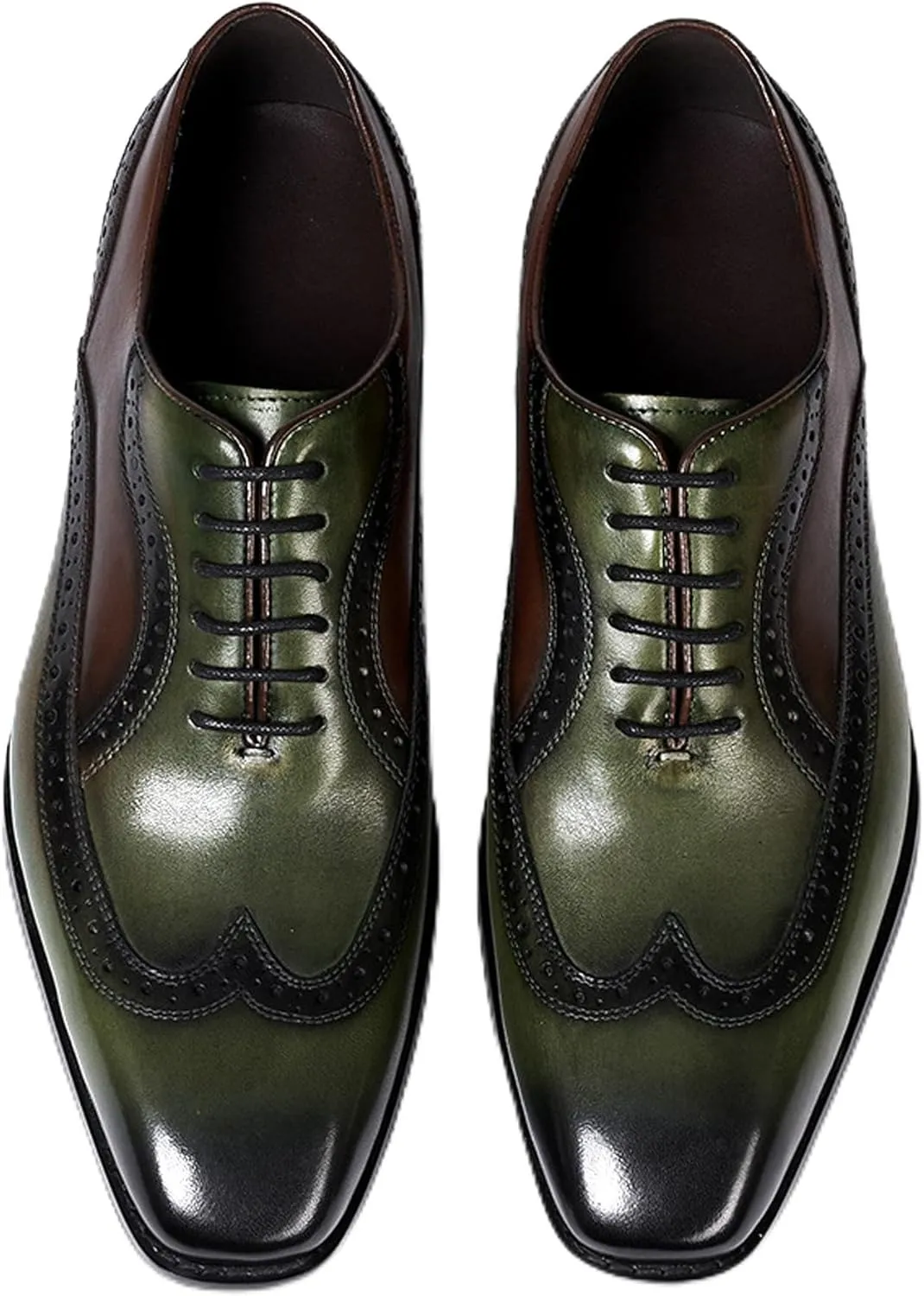 Santimon Mens Oxfords Formal Dress Suit Shoes Genunie Leather Wingtip Brogues Modern Derby Fashion Prom Wedding Business Casual Comfortable Tuxedo Shoes for Men