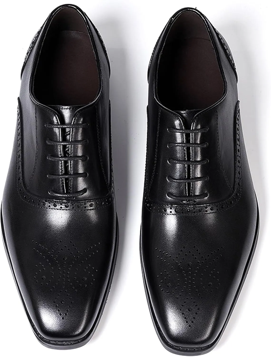 Santimon Men's Oxfords Formal Dress Suit Shoes Mens Genunie Leather Wingtip Brogues Modern Derby Fashion Prom Wedding Business Causal Comfortable Tuxedo Shoes for Men