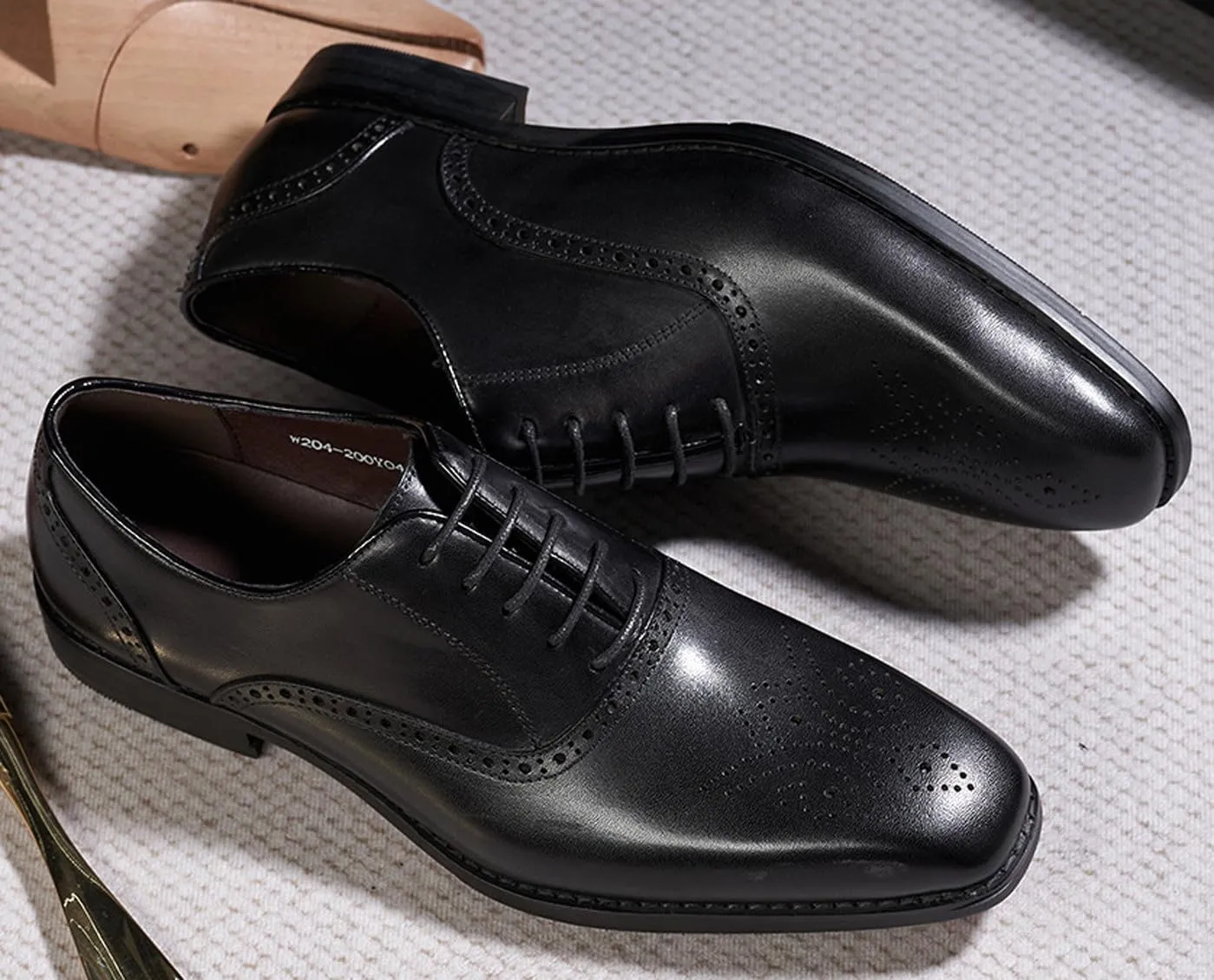 Santimon Men's Oxfords Formal Dress Suit Shoes Mens Genunie Leather Wingtip Brogues Modern Derby Fashion Prom Wedding Business Causal Comfortable Tuxedo Shoes for Men
