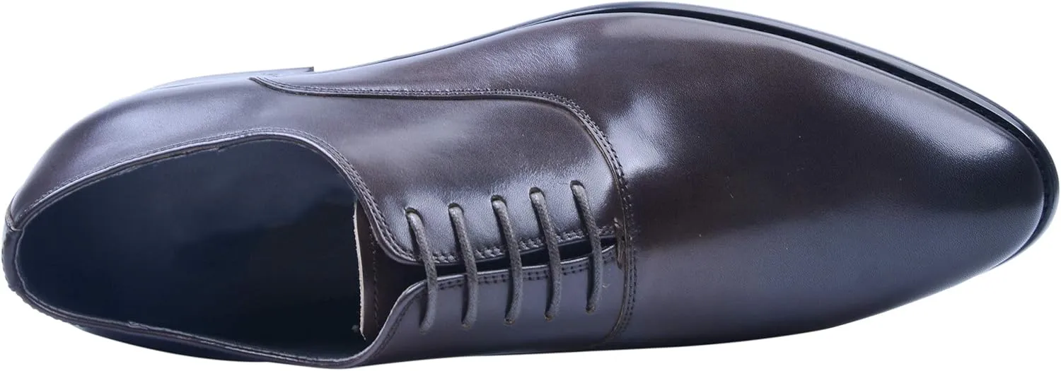 Santimon Oxford Shoes Men Derby Leather Lace-up Formal Business Dress Shoes Black Red Tan