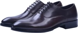 Santimon Oxford Shoes Men Derby Leather Lace-up Formal Business Dress Shoes Black Red Tan
