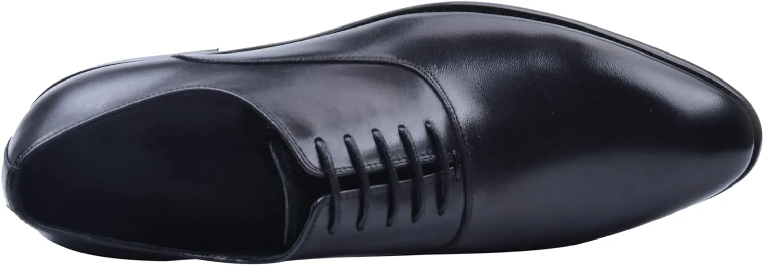 Santimon Oxford Shoes Men Derby Leather Lace-up Formal Business Dress Shoes Black Red Tan