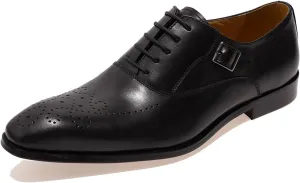 Santimon Oxfords for Men Formal Dress Suit Shoes Genunie Leather Wingtip Brogues Modern Prom Derby Mens Prom Wedding Business Causal Fashion Comfortable Tuxedo Shoes for Men