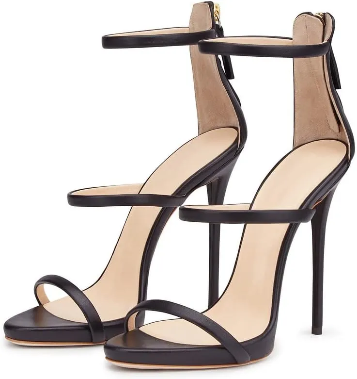 sexytag Women's Rhinestone Sparkly Heels Low Platform Open Toe Stiletto Ankle Strap High Heels Sandals
