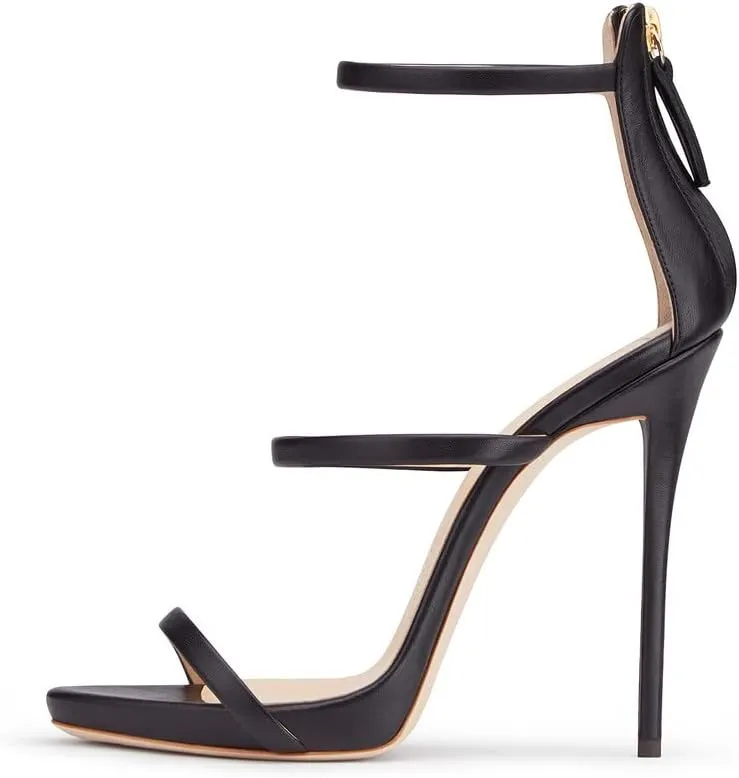 sexytag Women's Rhinestone Sparkly Heels Low Platform Open Toe Stiletto Ankle Strap High Heels Sandals