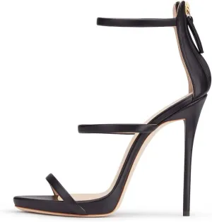 sexytag Women's Rhinestone Sparkly Heels Low Platform Open Toe Stiletto Ankle Strap High Heels Sandals