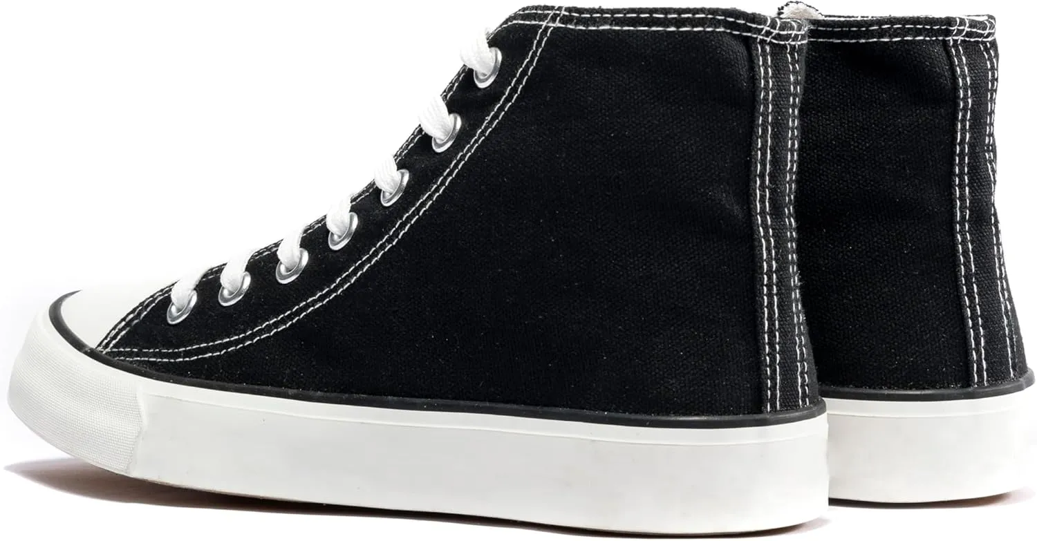 sharllen Men's High Top Canvas Sneakers Classic Casual Lace Up Canvas Shoes Comfortable Fashion Walking Shoes for Men