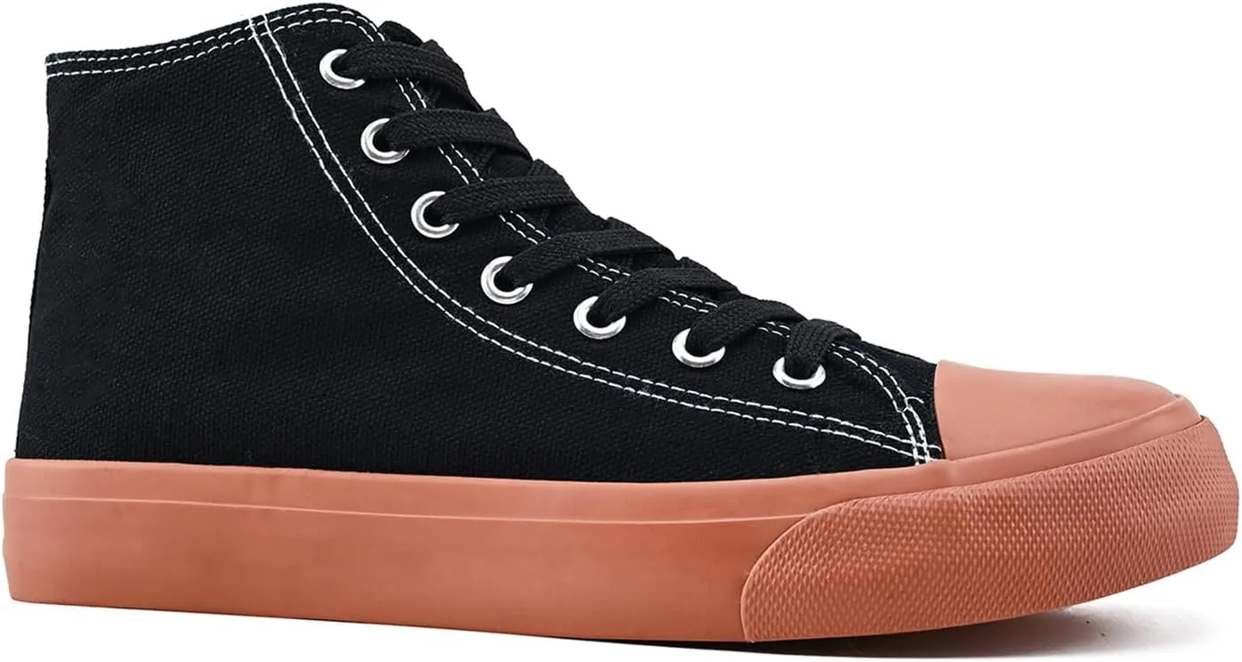 sharllen Men's High Top Canvas Sneakers Classic Casual Lace Up Canvas Shoes Comfortable Fashion Walking Shoes for Men