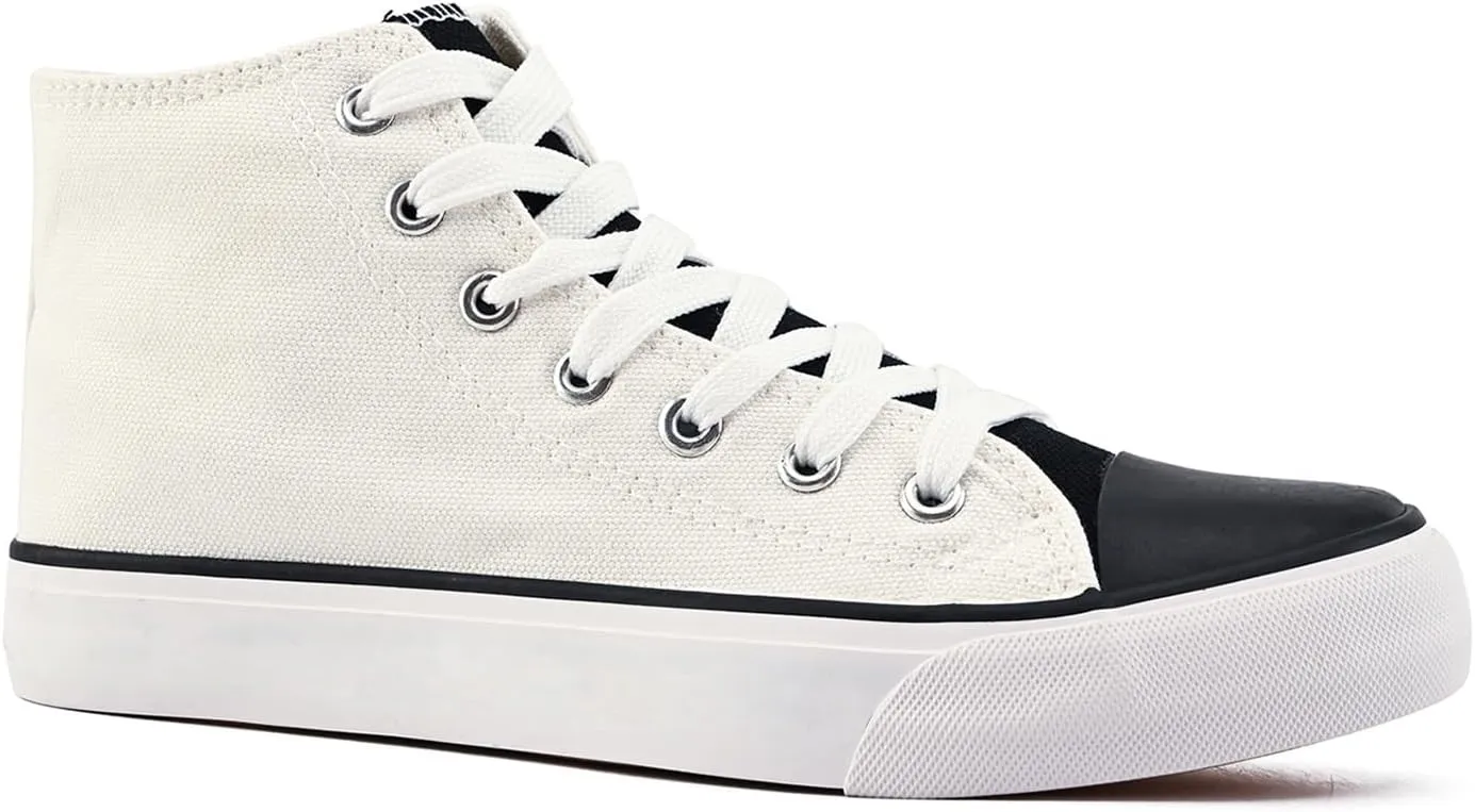 sharllen Men's High Top Canvas Sneakers Classic Casual Lace Up Canvas Shoes Comfortable Fashion Walking Shoes for Men