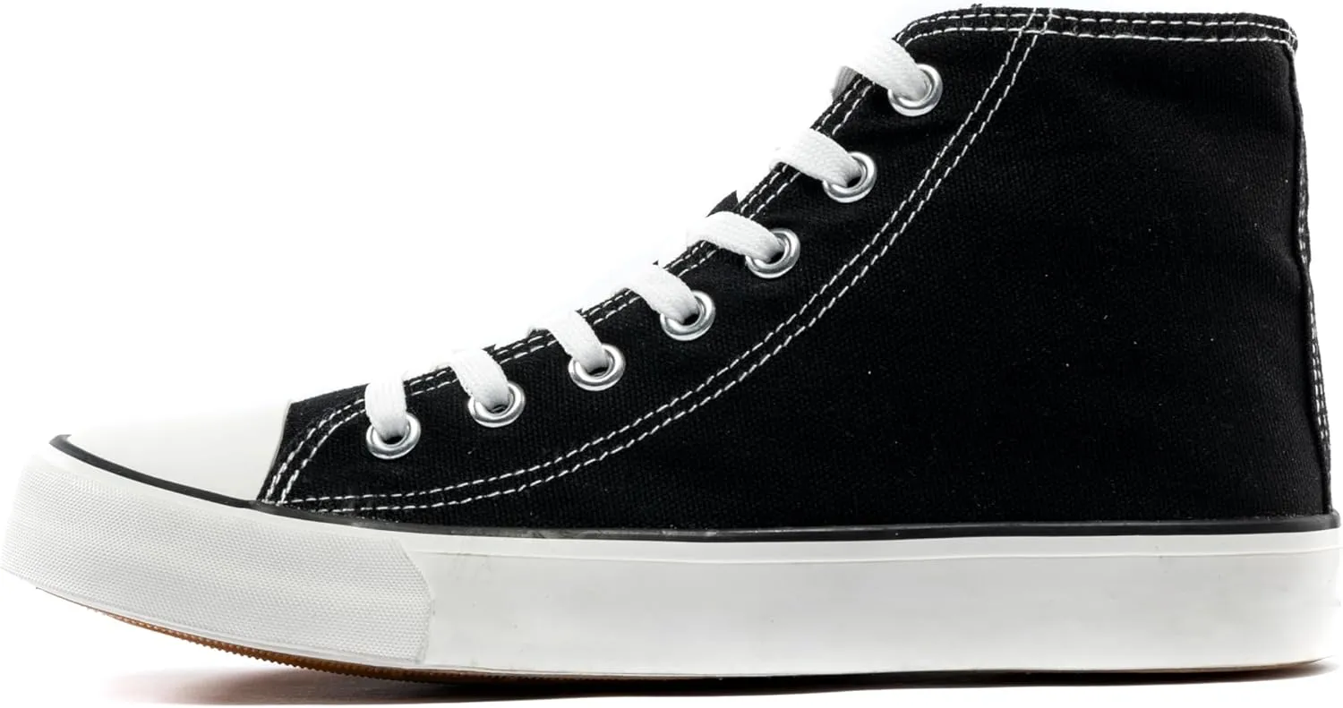 sharllen Men's High Top Canvas Sneakers Classic Casual Lace Up Canvas Shoes Comfortable Fashion Walking Shoes for Men
