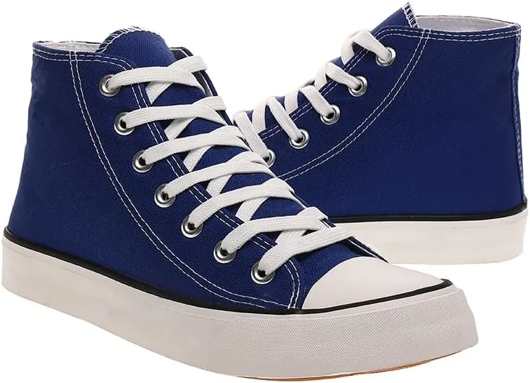 sharllen Men's High Top Canvas Sneakers Classic Casual Lace Up Canvas Shoes Comfortable Fashion Walking Shoes for Men