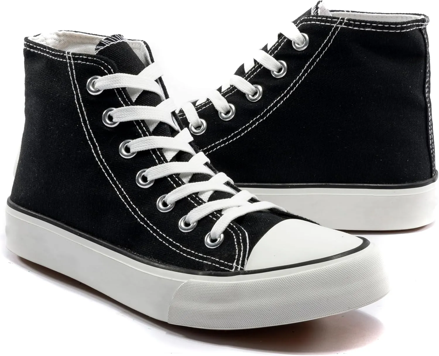 sharllen Men's High Top Canvas Sneakers Classic Casual Lace Up Canvas Shoes Comfortable Fashion Walking Shoes for Men
