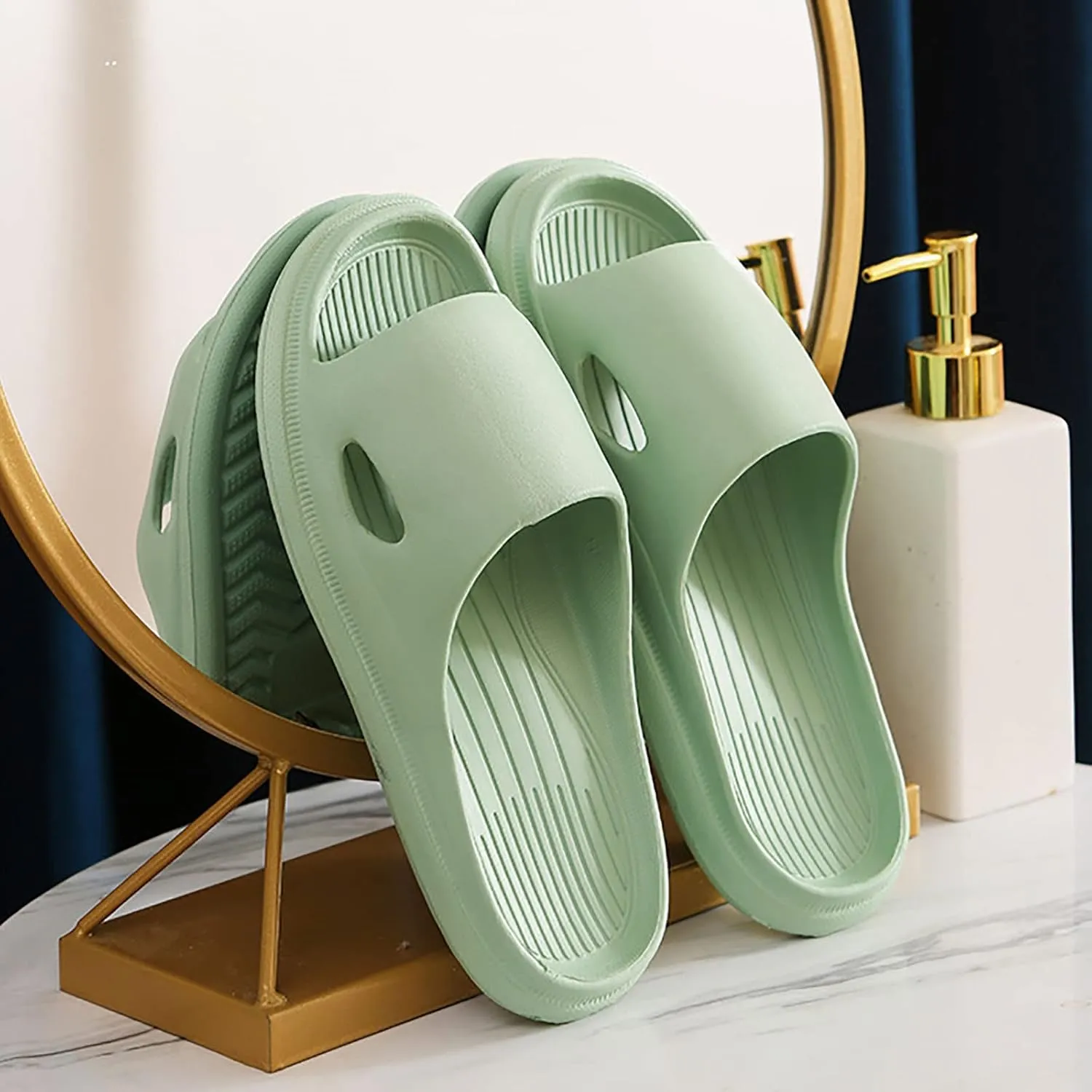 Shower Slippers Shower Shoes for Living Room Pool Beach Spa Public Showers Thick Sole Non-Slip Slides for Men