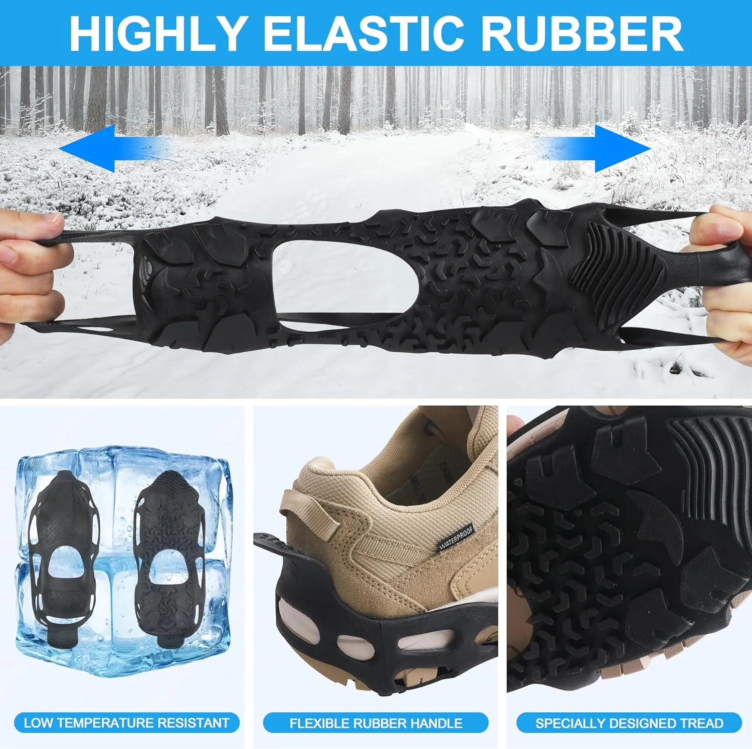Spikeless Ice Cleats Perfect for Transitioning Between Indoor/Outdoor Surfaces Slip On Spikeless Ice Traction Devices Grippers Indoor Anti-Slip Job Safety Traction Slip-On