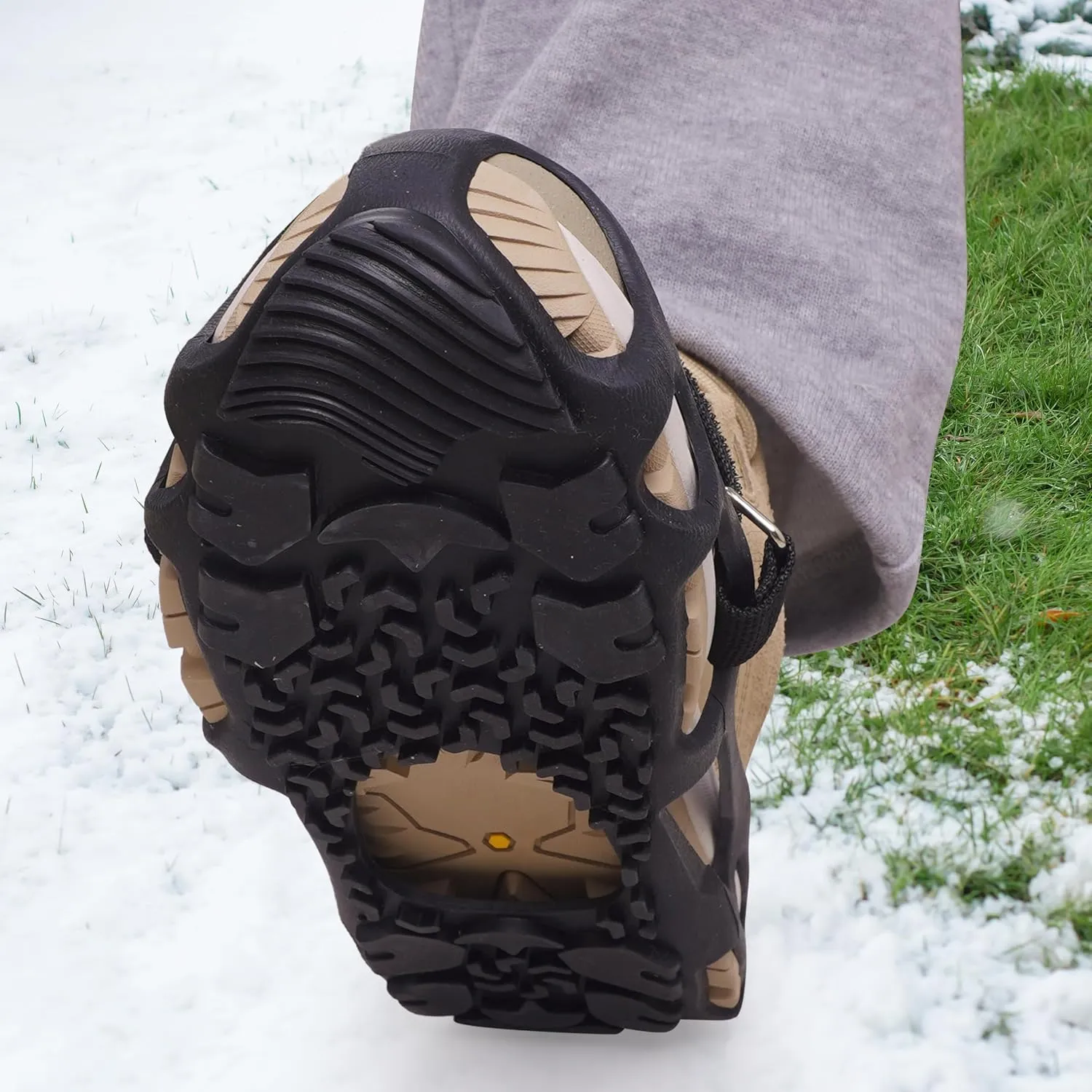 Spikeless Ice Cleats Perfect for Transitioning Between Indoor/Outdoor Surfaces Slip On Spikeless Ice Traction Devices Grippers Indoor Anti-Slip Job Safety Traction Slip-On