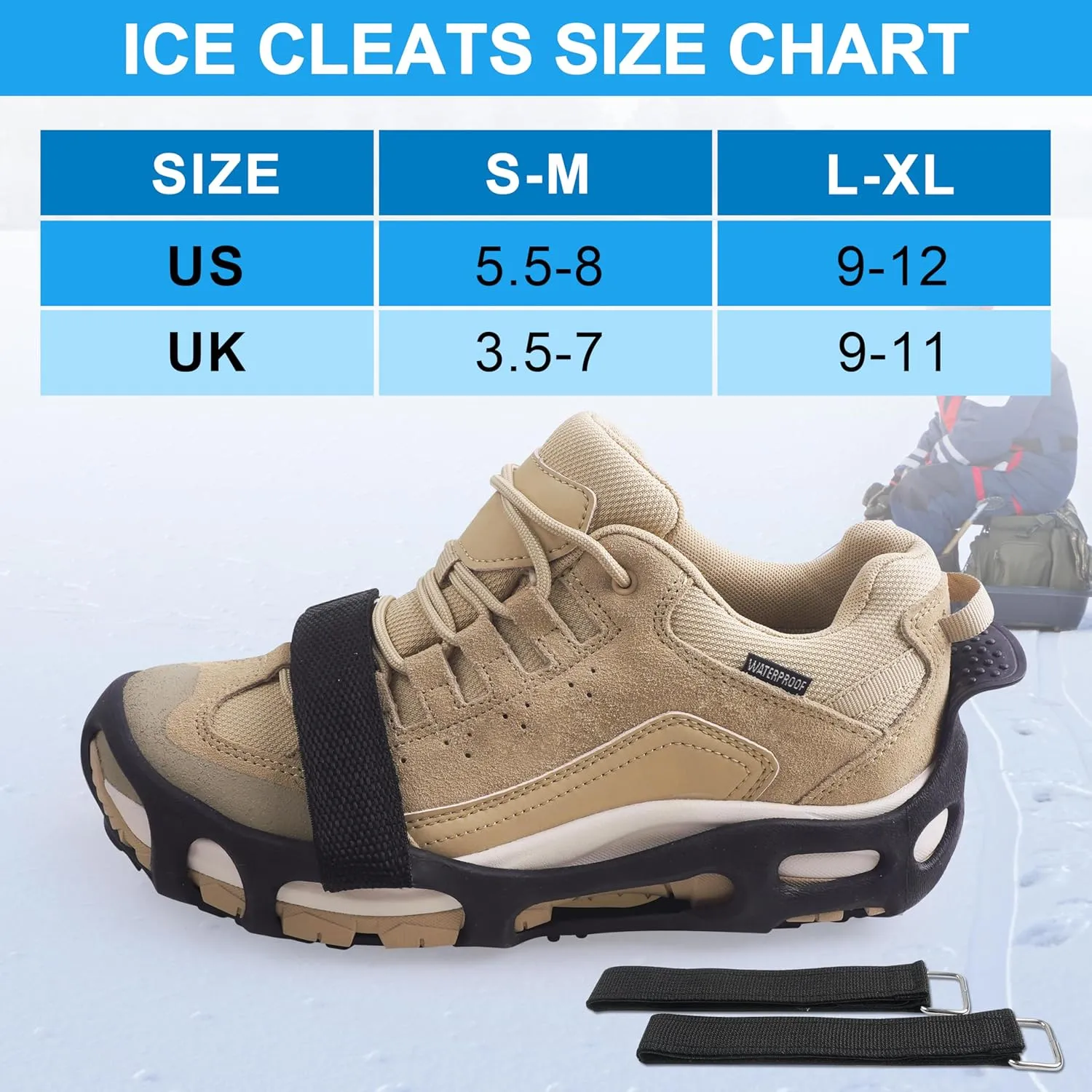 Spikeless Ice Cleats Perfect for Transitioning Between Indoor/Outdoor Surfaces Slip On Spikeless Ice Traction Devices Grippers Indoor Anti-Slip Job Safety Traction Slip-On