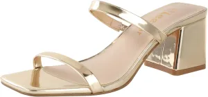 Square Toe Heeled Sandals for Women - Women's Low Block Heels Sandals - 2.25IN Open Toe Ankle Strap Chunky Heels - Slip on Heeled Sandal Mule- Nude Black Strappy Heels for Party Wedding Dress Shoes