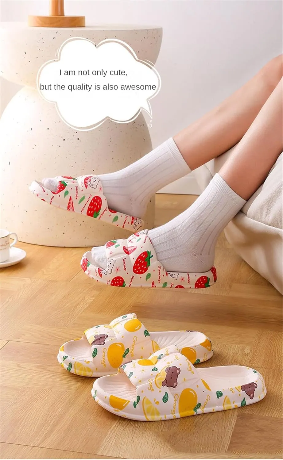 Strawberry Women Slide Slippers Sandals For Women Cute Slippers Sandals Funny Slide Beach Travel Shower Slide