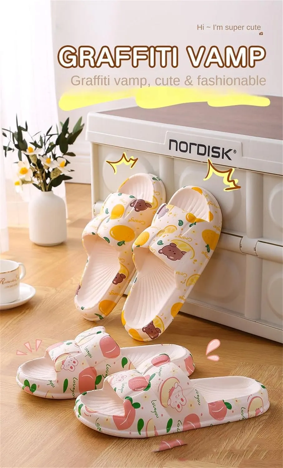 Strawberry Women Slide Slippers Sandals For Women Cute Slippers Sandals Funny Slide Beach Travel Shower Slide