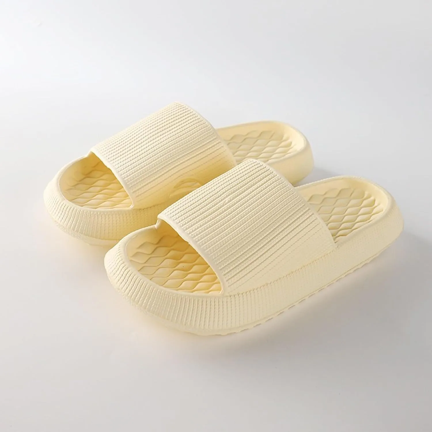 Summer Slides Sandals for Women Quick Drying Non Slip Slippers Open Toe Shower Shoes Women's Pillow Slippers