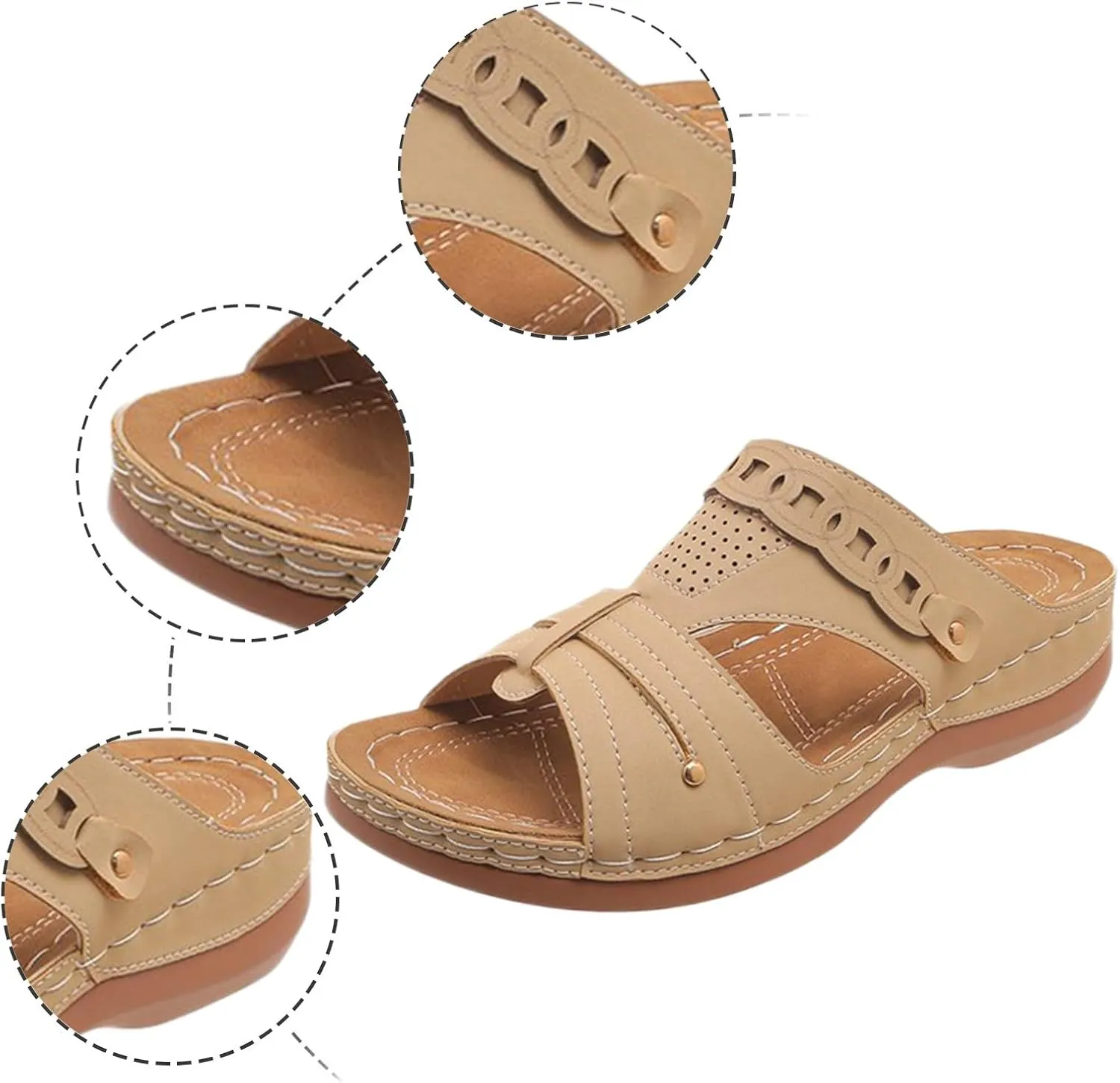 Summer Versatile Sandals for Women Non Slip on Casual Summer Beach Shoes Orthopedic Sandals with Arch Support