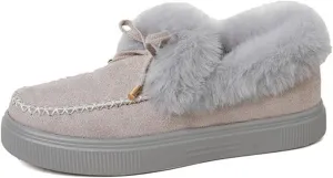 Winter Boots For Women 2024 Snow Boots Warm Fur Lined Anti-Slip Outdoor Slip On Ankle Booties Comfort Loafers Shoes