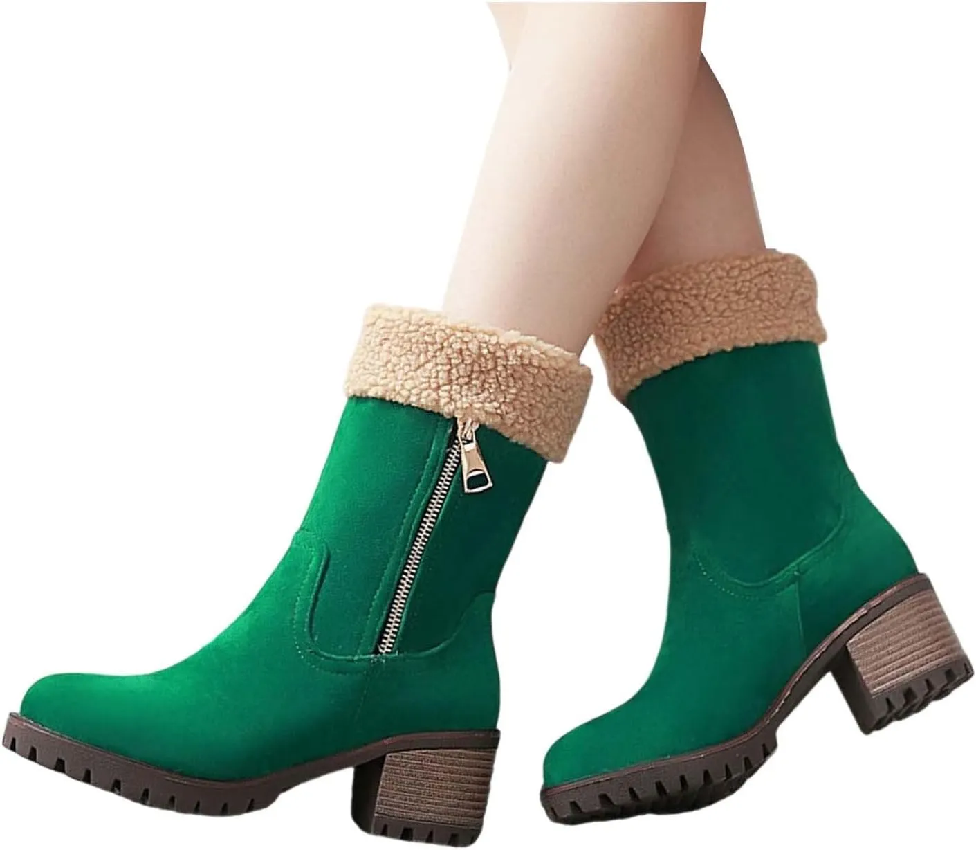 Winter Boots For Women Mid Calf Snow Boots Warm Plush Lined Insulated Womens Winter Boots Waterproof for Outdoor